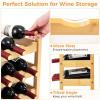 COSTWAY 3-Tier Bamboo Wine Rack, 18-Bottle Tabletop Wine Holder with Wave Slot, Freestanding Countertop Wine Bottle Organizer for Kitchen, Pantry, Pub & Wine Cellar, Natural (24.5L x 9.5W x 15H) view 4