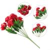 10Heads Carnations Flowers, Carnations Artificial Flowers, Red Pink Purple White Green 11.8in Silk Carnations For Wedding, Parties, Festivals, (Rose Red) view 2