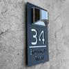 Customized House Sign Solar LED Light Modern Residential Address Plaque 3D Laser Cut Street Name Door Plates Outdoor Yard Decor (30 * 30CM) view 4