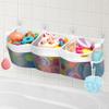 Bath Toy Organizer 3 Compartment Bath Toy Storage Bag Shower Caddy Quick Access Bathtub Toys Holder Baby Shower Games Tub Quick Dry Baby Bathroom Toys Storage Accessory Gray view 1