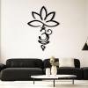 OZF Metal Lotus Flower Wall Art, OM Lotus Flower Wall Decor, Mandala Zen Yoga Room Decor, Meditation Art for Living Room Bedroom Office, Spiritual Gift (Black, 30"x22" | 76x56cm) view 2