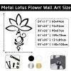 OZF Metal Lotus Flower Wall Art, OM Lotus Flower Wall Decor, Mandala Zen Yoga Room Decor, Meditation Art for Living Room Bedroom Office, Spiritual Gift (Black, 30"x22" | 76x56cm) view 4