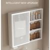 HXFAAFXH Medicine Cabinet with Mirror,Bathroom Mirror with Storage,Led Medicine Cabinet with Defogger,Over The Toilet Medicine Cabinets,Single Opening Door and 3 Open Shelves(80X68CM) view 4