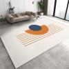 2x3 Rug Creative Geometric Medieval Washable Rugs, Sun Boho Orange Stripes Laundry Room Carpet Non Slip Throw Rugs for Bathroom Kitchen Sink Front Door Bedroom Bedside view 1