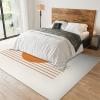 2x3 Rug Creative Geometric Medieval Washable Rugs, Sun Boho Orange Stripes Laundry Room Carpet Non Slip Throw Rugs for Bathroom Kitchen Sink Front Door Bedroom Bedside view 3