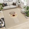 2x3 Rug Creative Mid-Century Geometric Washable Rugs, Retro Light Brown Boho Style Laundry Room Carpet Non Slip Throw Rugs for Bathroom Kitchen Sink Front Door Bedroom Bedside view 2