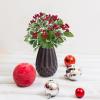 IUIBMI 4Pcs Christmas Artificial Holly Berry Stems Fake Holly Berries with Green Leaves Red Berry Picks Holly Berries Branches for Christmas Tree Holiday Winter Decor (A) view 2