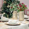 IUIBMI 4Pcs Christmas Artificial Holly Berry Stems Fake Holly Berries with Green Leaves Red Berry Picks Holly Berries Branches for Christmas Tree Holiday Winter Decor (A) view 4