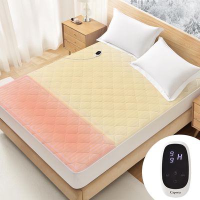 Caperia Heated Mattress Pad Twin XL, Quilted, 9 Heat Settings, Deep Pocket