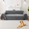 HAOMAIJIA Non Slip Couch Cover Sofa Covers for 3 Cushion Couch Washable sectional Couch Covers for Dogs pet Furniture Protector Couch Cover Blanket for Living Room (Grey, 91"x118") view 1