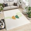 TIMOILU 3x5 Rug Minimalist Abstract Art Deco Washable Rugs, Modern Geometric Semicircle Line Bedroom Rugs with Non Slip Backing for Bedroom Hotel Hardwood Floors Garage Farmhouse view 2