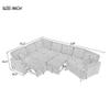 126" Oversized Modular Sectional Sofa, Sectional Sleeper Sofa with Pull Out Bed, Chenille Uphostered Oversized Couch with Drop-down Table, Convertible Sectional Sofa Couch for Living Room (Beige) view 2
