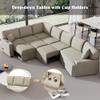 126" Oversized Modular Sectional Sofa, Sectional Sleeper Sofa with Pull Out Bed, Chenille Uphostered Oversized Couch with Drop-down Table, Convertible Sectional Sofa Couch for Living Room (Beige) view 4