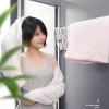 Wall Mounted Space-Saver Clothes Household Easy Storage Drying Rack Folding 4 Drying Rods Washing Cloth Line Airer Bathroom Towel Rail Bar Hooks Retractable Clo view 3