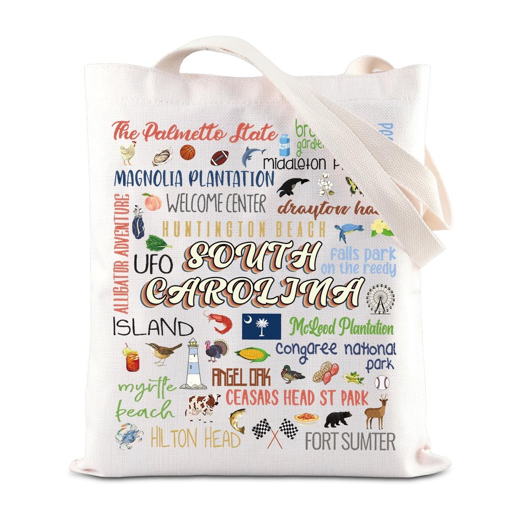 TGBJE South Carolina Gift The Palmetto State Travel Tote Bag Moving to South Carolina Gift Palmetto State Vacation Handbag (South Carolina tote)