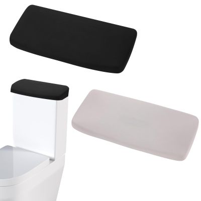 2pcs Toilet Tank Lid Cover Black Universal Toilet Seat Cover Replacement Toilet Top Cover Soft and Absorbent Toilet Lid Covers with Elastic Bottom for Bathroom Decor Fit Different Sizes of Toilet Tank