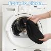 2pcs Toilet Tank Lid Cover Black Universal Toilet Seat Cover Replacement Toilet Top Cover Soft and Absorbent Toilet Lid Covers with Elastic Bottom for Bathroom Decor Fit Different Sizes of Toilet Tank view 4