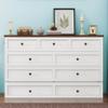 Harper & Bright Designs Full Size Murphy Bed, Wooden Full Murphy Bed Frame with Charging Station and Large Storage Drawer for Home Office/Small Room, White+Walnut view 3