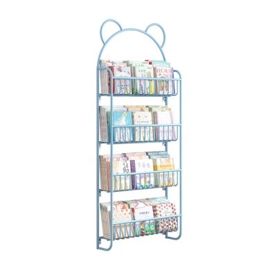 mengli-99 Bookcase Wall Bookshelf, Simple Iron Art Picture Book Storage Rack, Door-Mounted Wall-Saving Space-Saving Storage Rack Bookshelf(67cm)