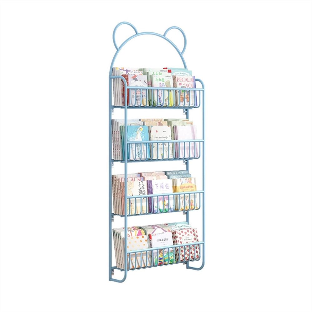 mengli-99 Bookcase Wall Bookshelf, Simple Iron Art Picture Book Storage Rack, Door-Mounted Wall-Saving Space-Saving Storage Rack Bookshelf(67cm)