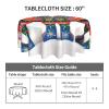 Tablecloth Runner Swedish Dala Horse Folk Round Table Cloth Waterproof Wrinkle Free Tablecloths Washable Dining Table Cloths 60 in Decorative Table Cover for Banquets Party Wedding view 3