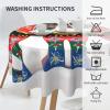 Tablecloth Runner Swedish Dala Horse Folk Round Table Cloth Waterproof Wrinkle Free Tablecloths Washable Dining Table Cloths 60 in Decorative Table Cover for Banquets Party Wedding view 4