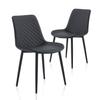MSOBAIW Dining Chairs Set of 2, Upholstered Faux Leather Dining Room Chair, Black Kitchen Chairs with Metal Legs for Living Room view 1