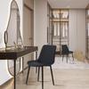 MSOBAIW Dining Chairs Set of 2, Upholstered Faux Leather Dining Room Chair, Black Kitchen Chairs with Metal Legs for Living Room view 2