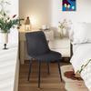 MSOBAIW Dining Chairs Set of 2, Upholstered Faux Leather Dining Room Chair, Black Kitchen Chairs with Metal Legs for Living Room view 4