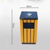 DUANZEYUQA Outdoor Bin Outdoor Trash Can Metal Industry Solid Wood Trash Can Box Park Garbage Storage Box Public Place Waste Recycling System Home Garden Storage Dustbin view 2