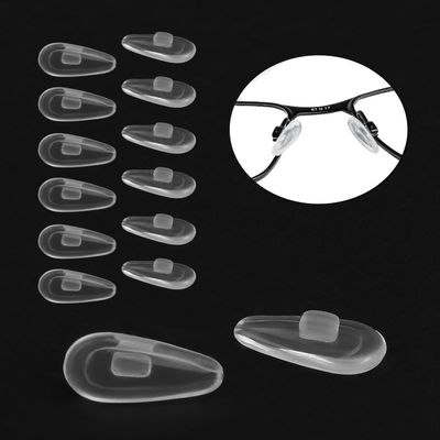 LenzProse 6 Pairs Replacement Nose Pads for Oakley Eyeglasses/Sunglasses, Anti-Slip Clear Silicone Nose Pieces Guards (Airbag Push-in Glasses Nose Pads)