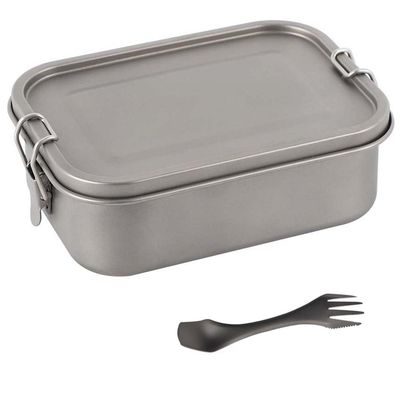 IGRIXLSD 800ml Square Lunch Box, Pure Titanium Sealed Bento Box Suitable For Home Or Outdoor Camping(1 800ml)
