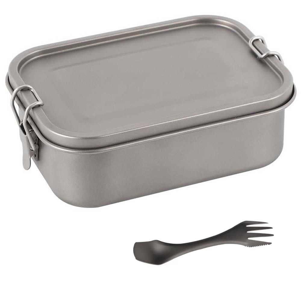 IGRIXLSD 800ml Square Lunch Box, Pure Titanium Sealed Bento Box Suitable For Home Or Outdoor Camping(1 800ml)