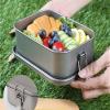 IGRIXLSD 800ml Square Lunch Box, Pure Titanium Sealed Bento Box Suitable For Home Or Outdoor Camping(1 800ml) view 3