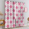 LUZAJUG Pink Gradient Checkered Curtains for Living Room 90 Inch Length 2 Panel Set, Geometric Boho Blackout Curtains for Bedroom, Thermal Curtains for Summer Heat 54 Inch Width view 3
