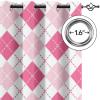 LUZAJUG Pink Gradient Checkered Curtains for Living Room 90 Inch Length 2 Panel Set, Geometric Boho Blackout Curtains for Bedroom, Thermal Curtains for Summer Heat 54 Inch Width view 4