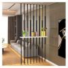 9 Pcs Living Room Partition Post for Dividing Space, Studio/Apartment/Bathroom Metal Separator Pillar Hollow Decor Grille Floor to Ceiling, Height Adjustable, Easy to Cut & Install(9 Pcs Black,5.6ft/1 view 1