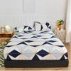 FCLDESHOP Deep Pocket Bottom Sheet,Printed Brushed Fitted Sheet,Boys and Girls Bedroom Cartoon Anime Mattress Protector, Checkered Fitted Sheet,Geometry,Queen 153 * 203 * 30cm (3pcs) view 1