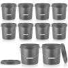 Tioncy 10 Pcs 2 Gallon Plastic Bucket with Lid Heavy Duty 2 Gallon Bucket Pail with Lid Handle for Storage Container Home Household Cleaning (Grey) view 1