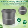 Tioncy 10 Pcs 2 Gallon Plastic Bucket with Lid Heavy Duty 2 Gallon Bucket Pail with Lid Handle for Storage Container Home Household Cleaning (Grey) view 3