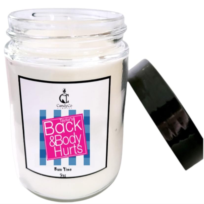 Personalized Name custom Funny Happy Birthday Candle, Gifts for Women & Men, Birthday Surprise Box, Birthday Gift Ideas for Her & Him, Back and Body Hurts Candle