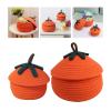 Halloween Pumpkin Basket with Lid, 2024 New Halloween Pumpkin Treat Buckets Gift Basket, Halloween Christmas Decor Woven Baskets, Storage Basket for Organizing Candy Snacks Toys (C-1 Small+1 Large) view 1