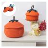 Halloween Pumpkin Basket with Lid, 2024 New Halloween Pumpkin Treat Buckets Gift Basket, Halloween Christmas Decor Woven Baskets, Storage Basket for Organizing Candy Snacks Toys (C-1 Small+1 Large) view 3