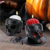 Halloween Atmosphere Supplies, Resin Skull Bleeding Candles, Dining Tables, Rooms, Resin Candle Holders, OrnamentsAntique Tears Skull Candlestick Home(Black) view 3