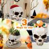 Halloween Atmosphere Supplies, Resin Skull Bleeding Candles, Dining Tables, Rooms, Resin Candle Holders, OrnamentsAntique Tears Skull Candlestick Home(Black) view 4