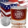 American Flag Whiskey Glasses - Flag Bottom 12oz Bourbon Glass, Whiskey Gifts For Men Dad, Memorial Day Patriotic decorations, Fathers Day, Retirement, Birthday (Glass-Gods Country, Whiskey) view 1