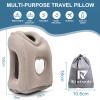 Kimiandy Upgraded Inflatable Travel Air Pillow for Sleeping to Avoid Neck and Shoulder Pain,21" H*12.6" W (Dark Grey, 21 x 12.6 x 12.6 inches) view 2