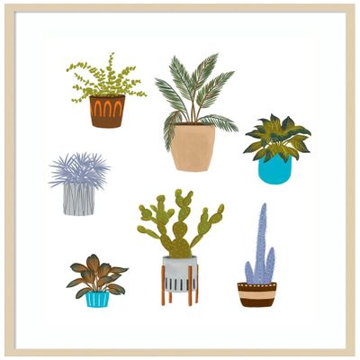 Amanti Art Framed Wall Art Print 41x33 Houseplants II by Melissa Wang, Flowers Wall Art, Modern Contemporary Decor, X-Large Poster Painting Artwork for Living Room, Bedroom, Bathroom, Kitchen, Office
