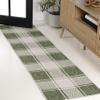 JONATHAN Y Bold Gingham Indoor Outdoor Runner Rug 2X8 Green/Cream, Sabine Traditional Farmhouse for Backyard, Patio, Porch, Easy-Cleaning, High Traffic, Pet-Friendly, Non-Shedding (TSN203D-28) view 3