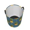 Gold Pineapple Background Printed Circular Hamper Laundry Basket For Bathroom Toy Storage Organizer Basket Collapsible Round With Handles Laundry Hamper view 3
